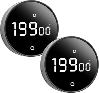 Digital Kitchen Timer - Magnetic 199-Minute Countdown Countup Timer with Large LED Display,Volume Adjustable, Visual timers for Cooking,Gym,Meeting,Classroom,Study,Work,Outdoor Activities,Black
