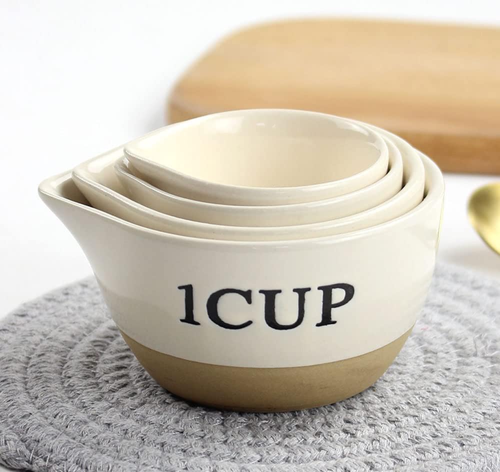 Ceramic Milk Measuring Cup Egg Measuring Bowl Baking Bowl, set of 4