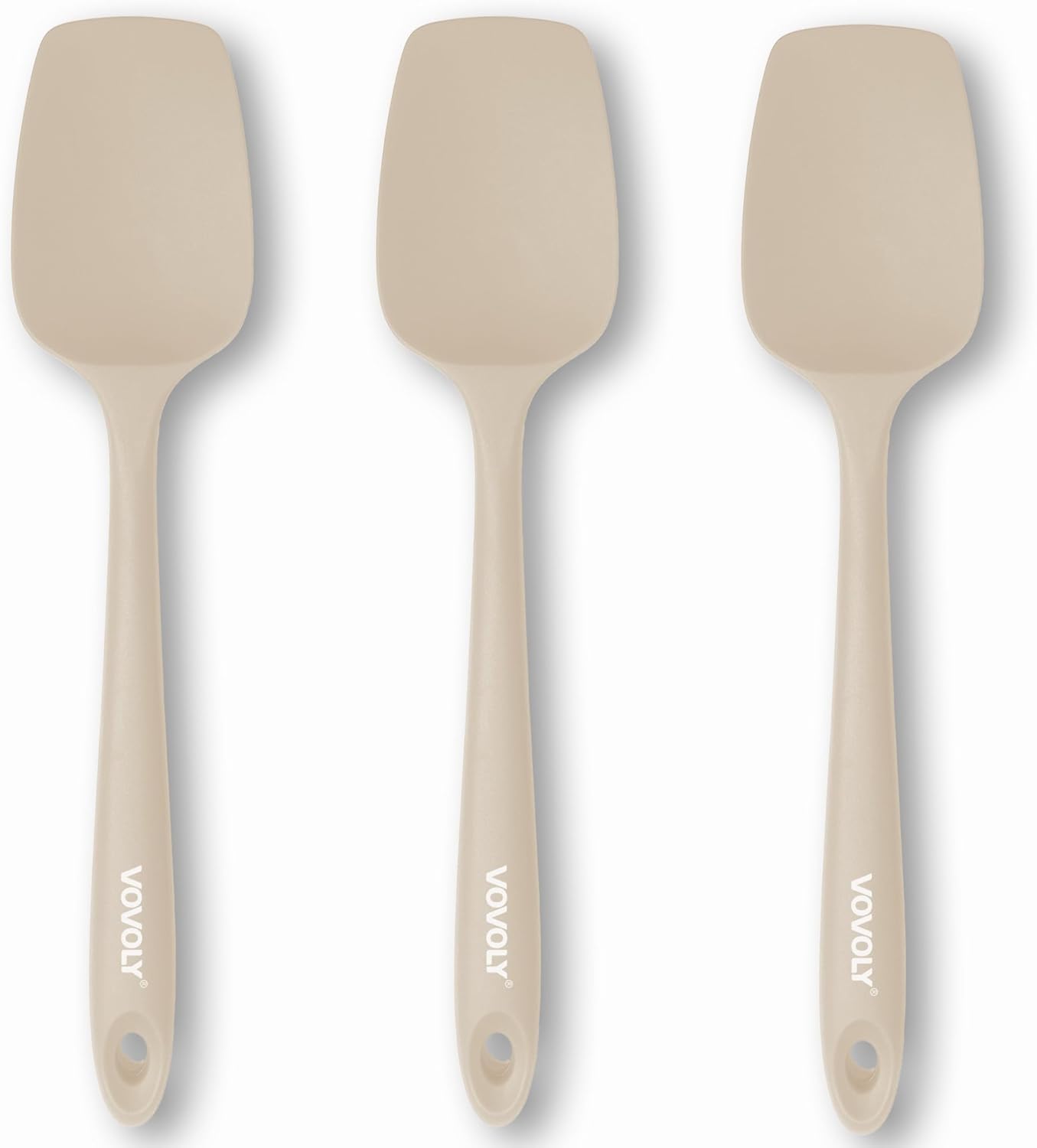 Silicone Spatula Set, High Heat Resistan Rubber Spoon Spatula, Non-Stick Spoonula with Seamless One Piece Design, Flexible Scrapers Baking Mixing Tool,3 Pack, Black
