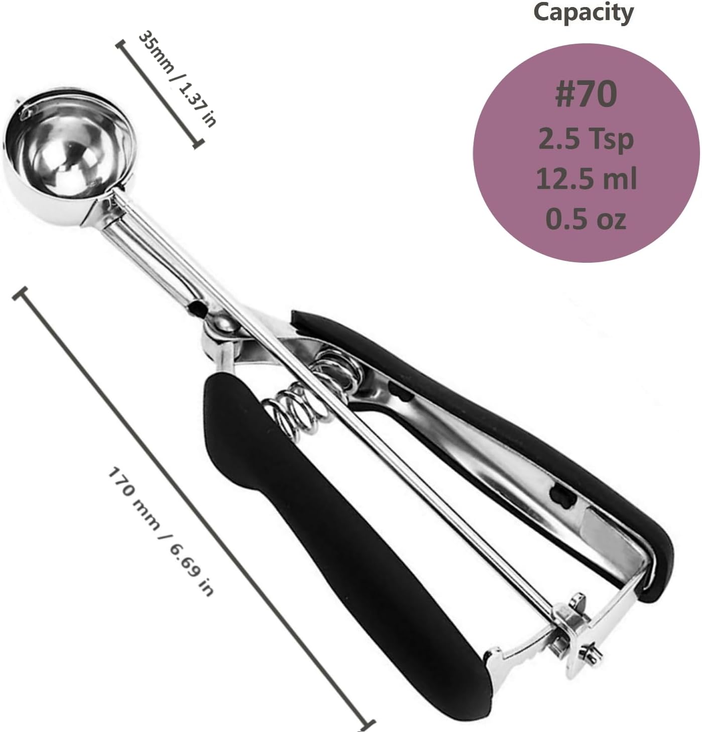 Ice Cream Scoop, 18/8 Stainless Steel Cookie Scoop, Cookie Scoops for Baking, 2 Tbsp/ 30 ml/ 1 oz Cookie Dough Scoop, Ice Cream Scooper with Trigger Release, Cookie Scooper for Baking