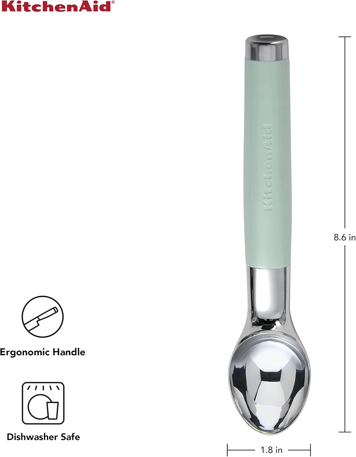 KitchenAid Classic Ice Cream Scoop, 8.6 inches, Black