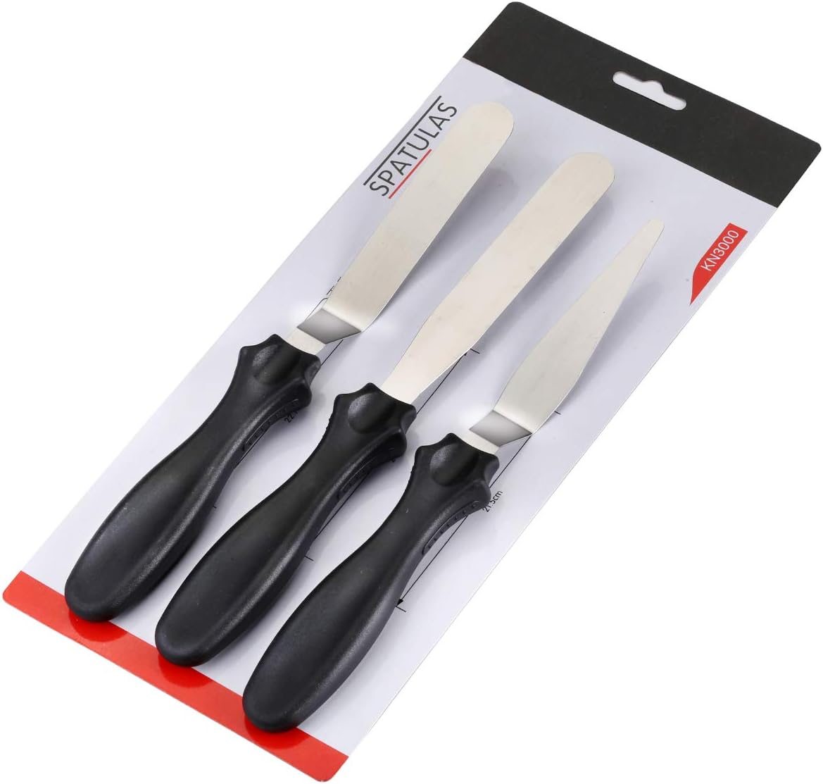 Szxc Small Baking Spatulas Set - 2 Offset & 1 Straight Icing Spatula - 4.5 inch Stainless Steel Blade - Angled Cake Decorating Frosting Spatulas - Green