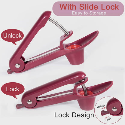Cherry Pitter Tool 7-in-1, Portable Cherries Seed Remover, Fruit Pit Core Remover for Make Fresh Cherry Dishes, Cherry Pie and Jam and Cocktail Cherries