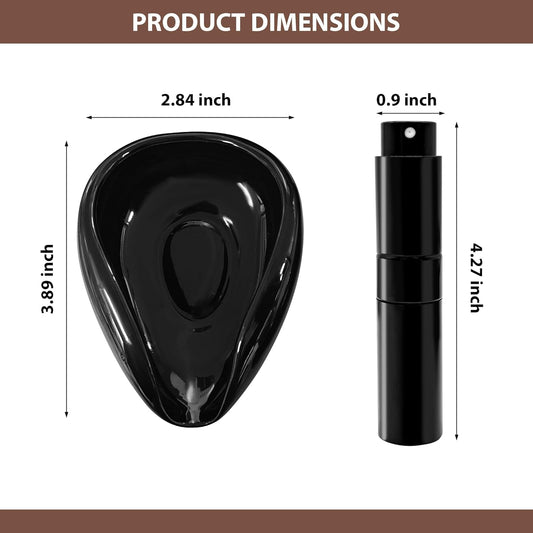 Ceramic Coffee Bean Dosing Cup and Spray Bottle Set, Espresso Bean Measuring Cup with Anti-Static RDT Sprayer Kit for Home Barista and Coffee Lovers