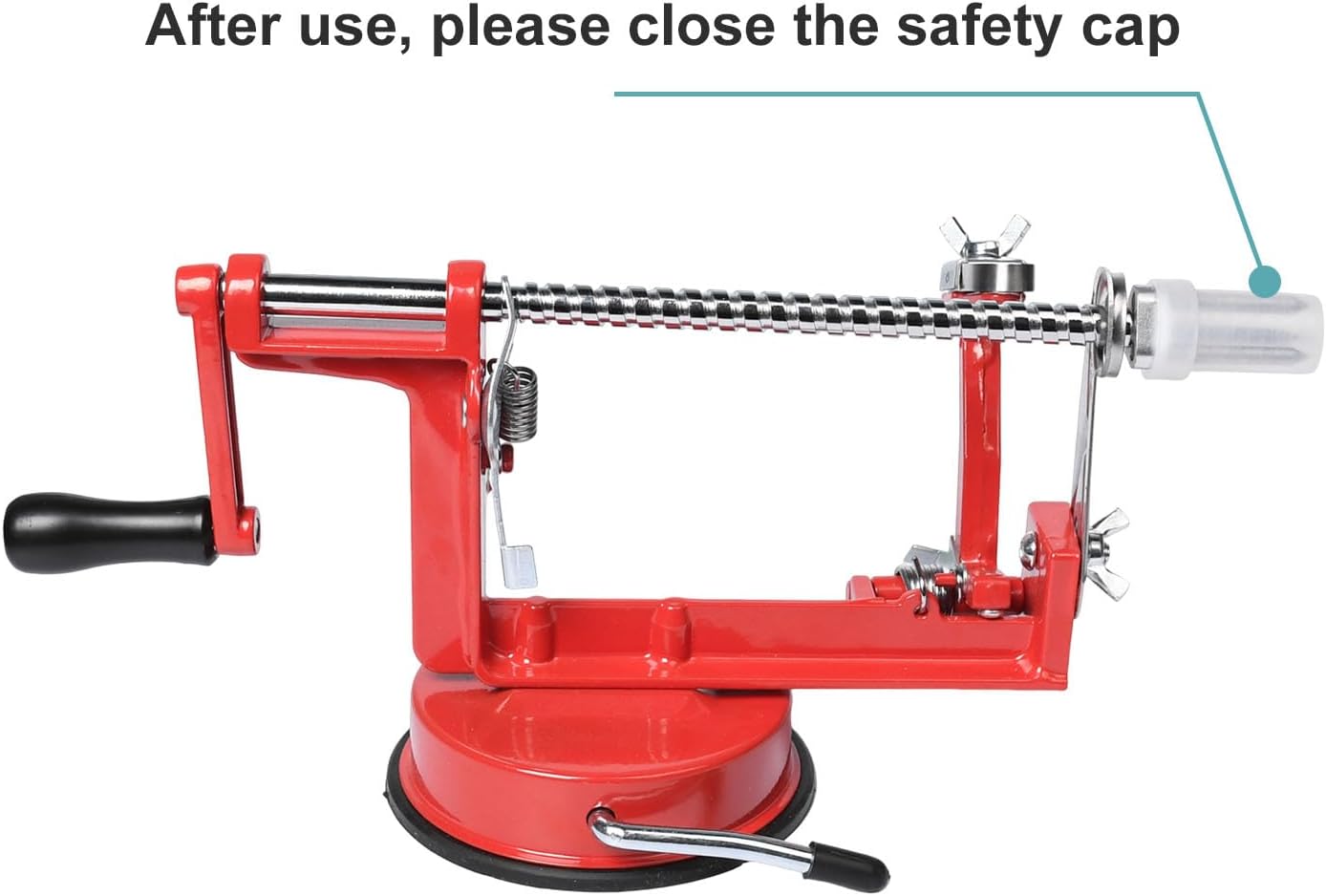 Apple Peeler Corer, Apple Peeler, 3 in 1 Peel Slice Remove Core, with Suction Base Suitable for Apples, Pears, Potatoes, Carrots (Red)