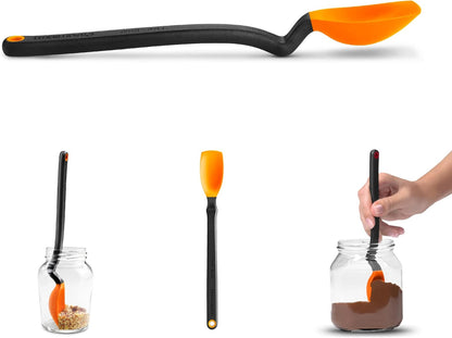 Dreamfarm Mini Supoon Non-Stick Sit-Up Silicone Scraping Cooking Spoon, Jar Scraper Measures 5ml Tsp - 8" Yellow