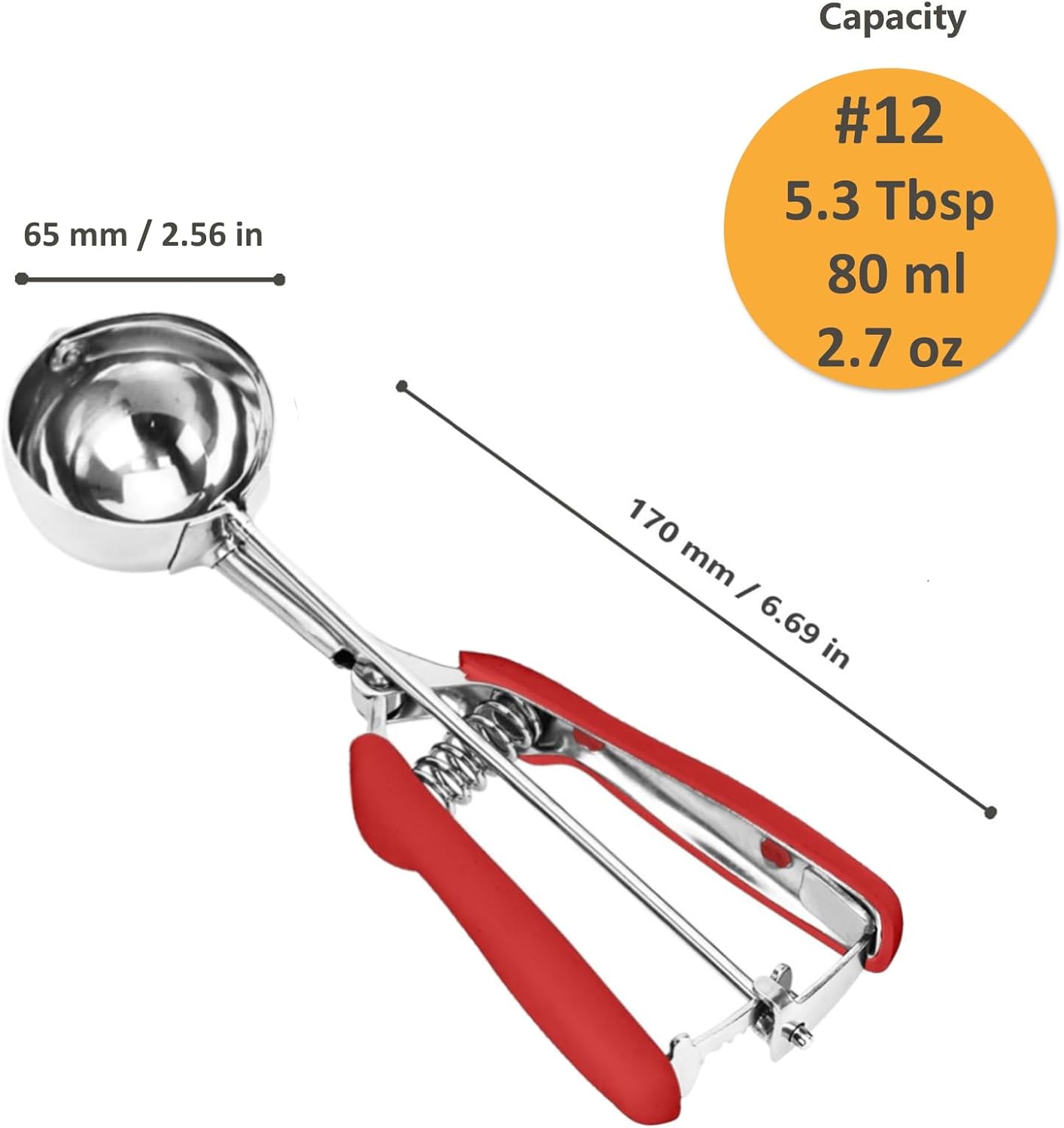 Cookie Scoop, Ice Cream Scoop, 1Tbsp/15 ml/0.5oz Cookie Scoops for Baking, 18/8 Stainless Steel Cookie Scooper for Baking, Ice Cream Scooper with Trigger Release, Cookie Dough Scoop with Non-slip Grip