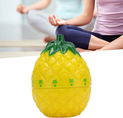 Cute Fruit Kitchen Timer, 60 Minutes Pineapple Shape Mechanical Timer Novelty 360 Degree Rotating Manual Cooking Timer