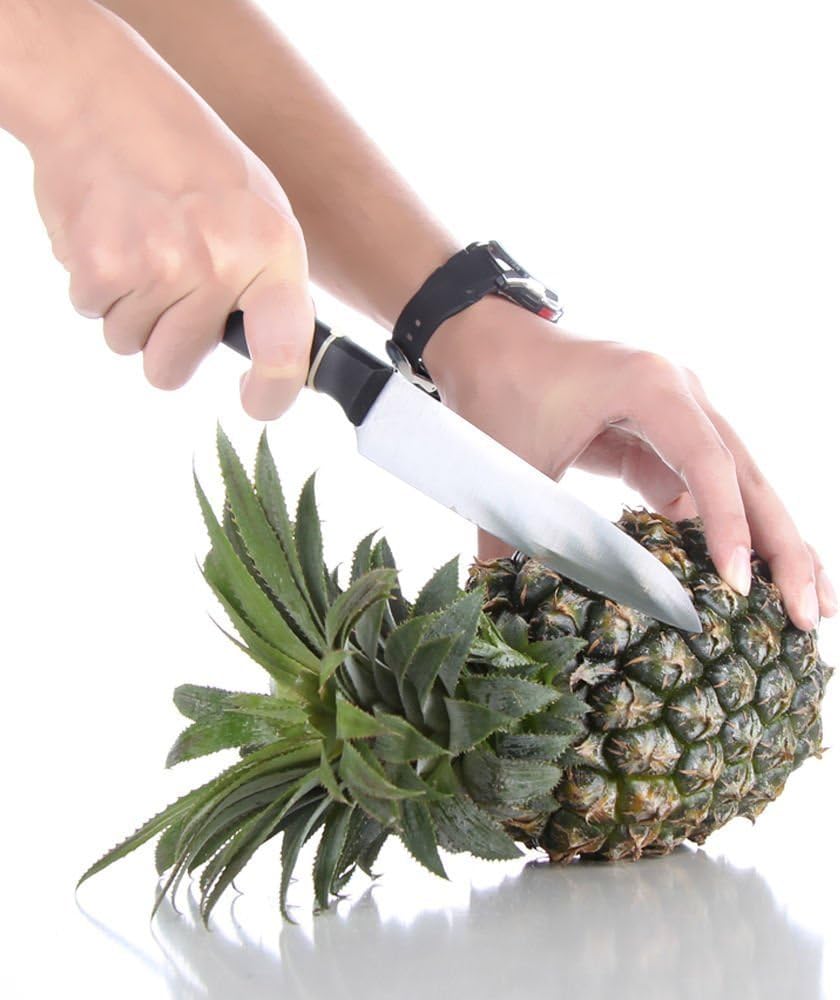 Pineapple Corer, Easy Gadget Kitchen,Fruit Slicer, Cutter Peeler Stem Remover Blades,Sliver Stainless Steel, for Diced Fruit Rings All in One Pineapple Tool Peeler Slicer, Easy To Use and Clean