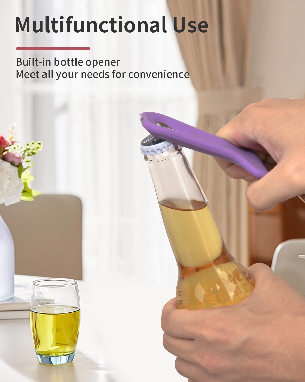 CYDW Mason Jar Opener Tool with Soft Touch Handle, No Lid Dents or Damage, Can Opener Manual Multi-Purpose, Easy Twist Manual Handheld Top Remover, Canning Supplies, Bottle Opener, Made for Lifetime