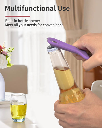 CYDW Mason Jar Opener Tool with Soft Touch Handle, No Lid Dents or Damage, Can Opener Manual Multi-Purpose, Easy Twist Manual Handheld Top Remover, Canning Supplies, Bottle Opener, Made for Lifetime
