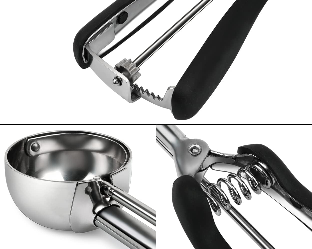 DS. DISTINCTIVE STYLE Mini Cookie Scoop #100-2 Teaspoon Scoop - Mini Ice Cream Scoop, Made of Food Grade 304 Stainless Steel with Comfortable Rubber Grip Handles