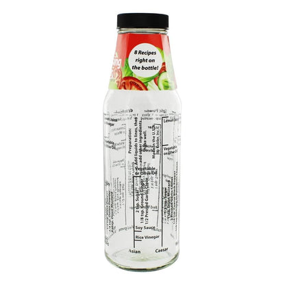 Kolder Salad Dressing Mixer Bottle with 8 Classic Recipes, Glass, 13-Ounce Capacity