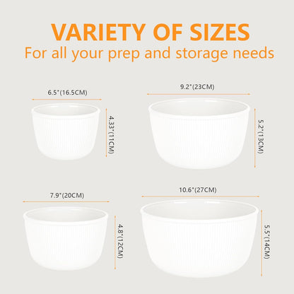 BoxedHome Mixing Bowls with Lids - 8 Piece Plastic Nesting Bowls Set includes 4 Prep Bowls and 4 Lids, Microwave and Dishwasher Safe, Green
