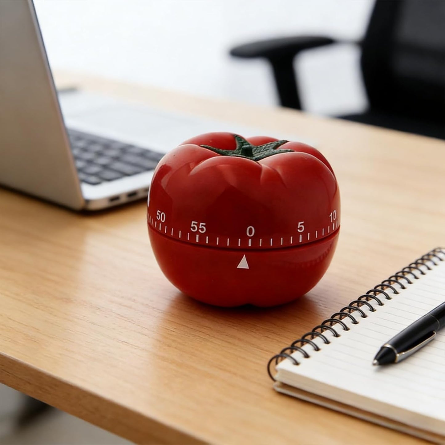 Kitchen Timers for Cooking in Charming Tomato Shape - No Battery Needed Mechanical Egg Timer with Loud Ring, 60-Minute Manual Wind Up Timer