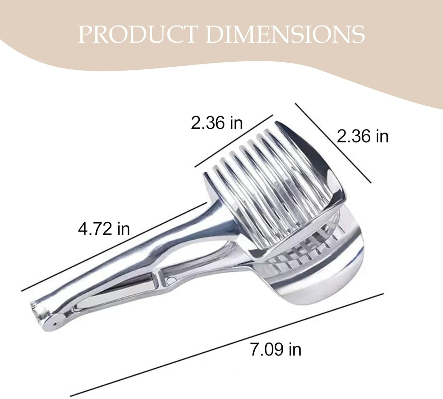 Stainless Steel Vegetable Slicing Tool with Secure Grip, Multi-Purpose Cutter for Onions Tomatoes Potatoes (1)