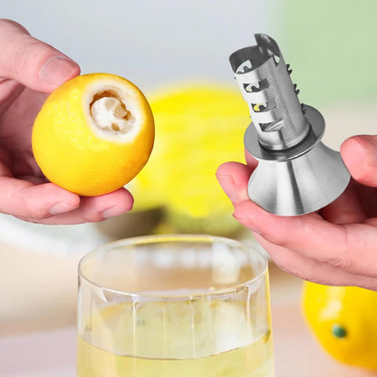 1Pc 18/8 Stainless Steel Manual Lemon Juicer Squeezer, Easy Squeeze Small Hand Juicer and Reamer, Hand Citrus Juicer and Lemon Pourer, Screw Limes squeezer, Dishwasher Safe (1)