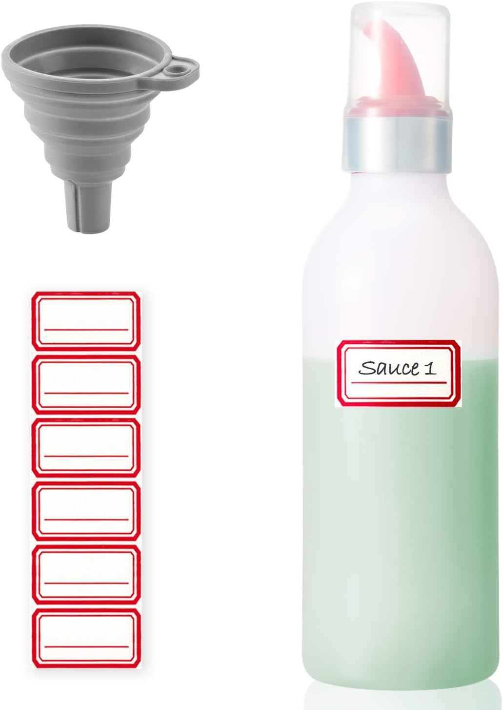 Condiment Squeeze Bottle Sauce Squeeze Squirt Bottle for Kitchen Plastic Syrup Container Food Dispenser for Oil Ketchup Griddle Hot Sauce