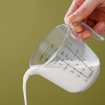 Plastic 1 ½ Cup Measuring Cup Stackable Liquid Measuring Cup with ML and Cups Measures