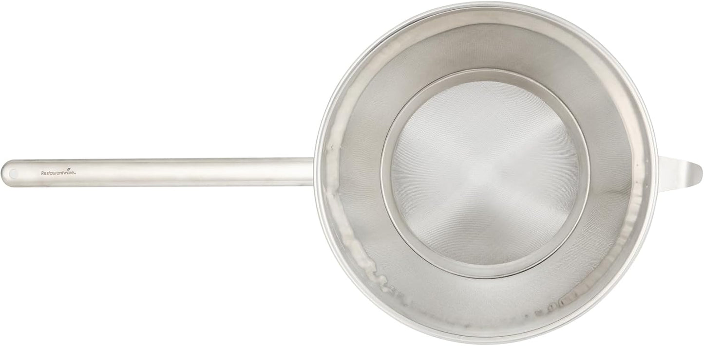 Restaurantware Fine Mesh Strainer Set of 3 Different Sizes with Silicone Handle Stainless Steel Extra Fine Mesh Strainer Heat-Resistant Handle Dishwasher-Safe for Rice, Quinoa, Pasta