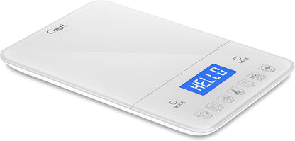 Ozeri Touch III Digital Kitchen Scale with Calorie Counter, 22 lbs (10 kg), Calla Green