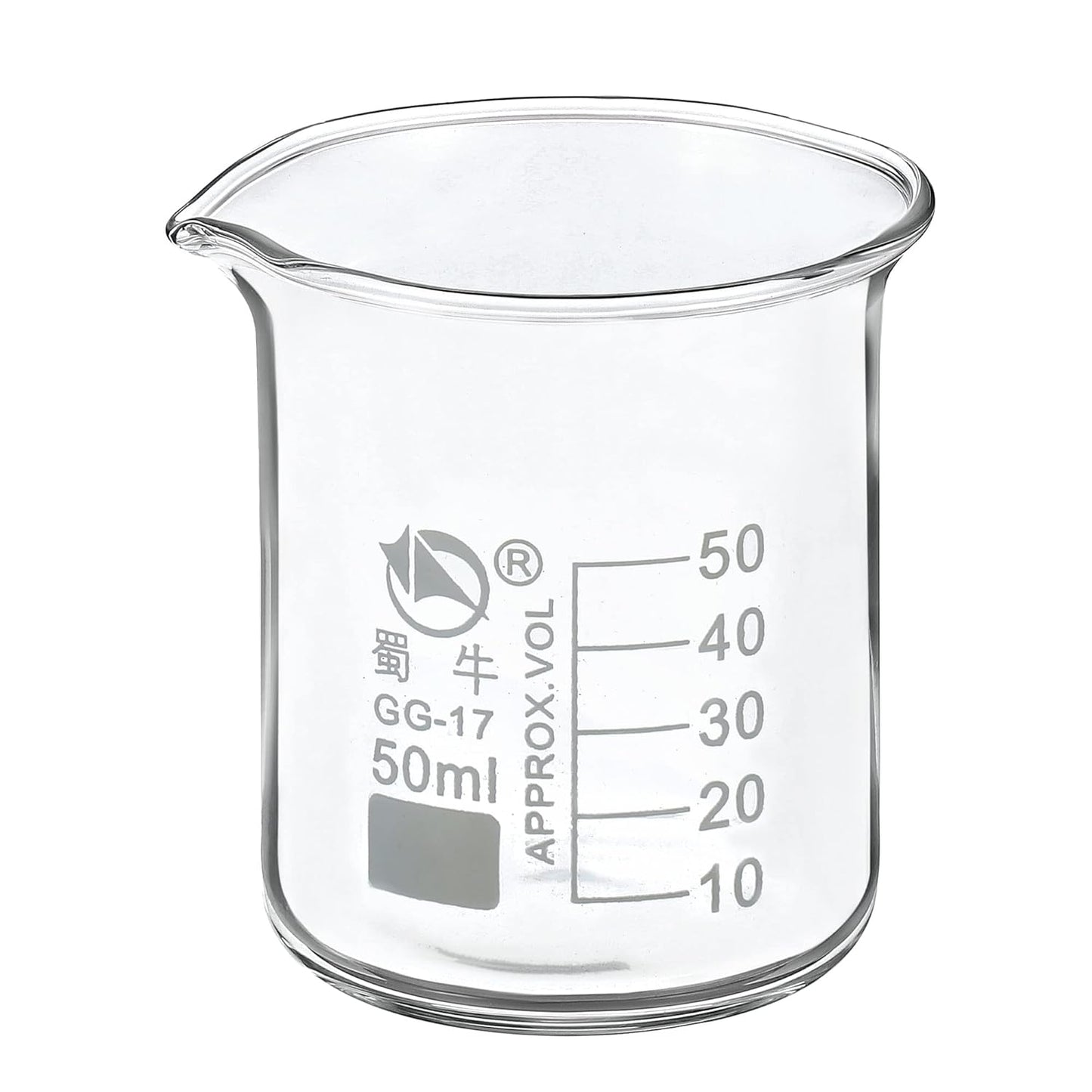 PATIKIL 10ml Low Form Glass Beaker, 3.3 Borosilicate Glass Graduated Printed Scale Measuring Cups with Spout for Kitchen Lab Liquids Transit Boiling