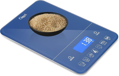 Ozeri Touch III Digital Kitchen Scale with Calorie Counter, 22 lbs (10 kg), Calla Green