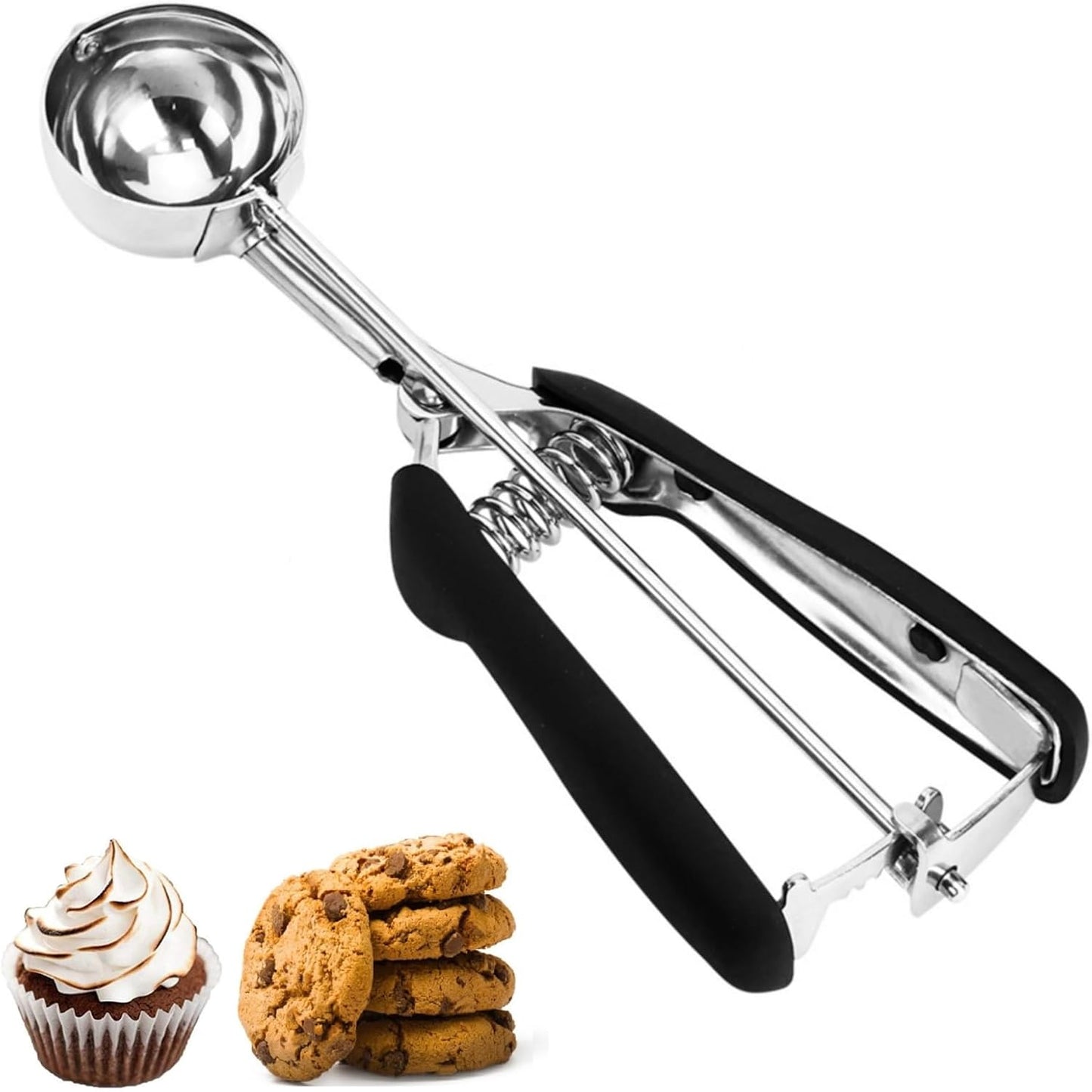 Cookie Scoop, Ice Cream Scoop, 1Tbsp/15 ml/0.5oz Cookie Scoops for Baking, 18/8 Stainless Steel Cookie Scooper for Baking, Ice Cream Scooper with Trigger Release, Cookie Dough Scoop with Non-slip Grip