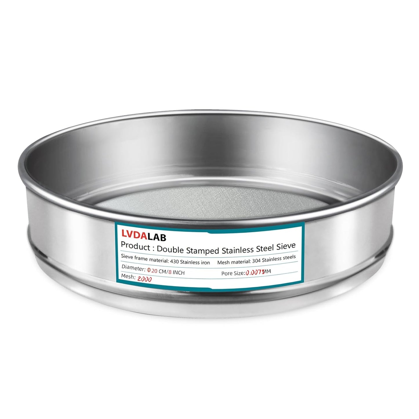 304 Stainless Steel Mesh Lab Sieve, 80 Mesh (0.2mm) Aperture Test Sieve, 7.9Inch(20cm) Diameter Economy Standard Analysis Sample Test Sieves for Industrial Laboratory Homes - Colors B