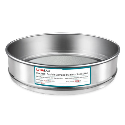 304 Stainless Steel Mesh Lab Sieve, 80 Mesh (0.2mm) Aperture Test Sieve, 7.9Inch(20cm) Diameter Economy Standard Analysis Sample Test Sieves for Industrial Laboratory Homes - Colors B