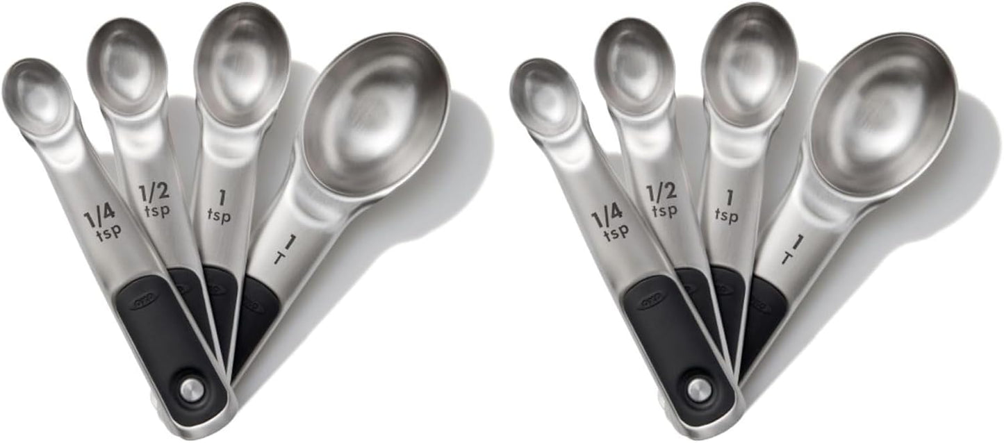 OXO Good Grips 4 Piece Stainless Steel Measuring Spoons with Magnetic Snaps
