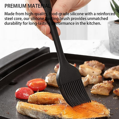 Silicone Basting Pastry Brushes Set, 2 Pcs Heat Resistant Kitchen Cooking Baking Brush for Oil Butter Sauce BBQ Grill, BPA Free, Dishwasher Safe, 8&10 inch