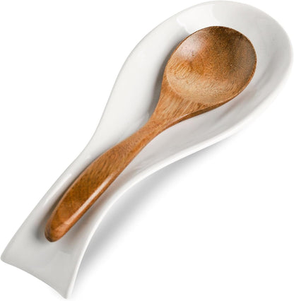 Spoon Rest for Stove Top, Ceramic Large 8.7 Inch Spoon Holder for Kitchen Counter, Porcelain Utensil Rest for Ladle, Spatula, Housewarming Gifts, Dishwasher Safe and Heat-Resistant, Blue(1 PC)