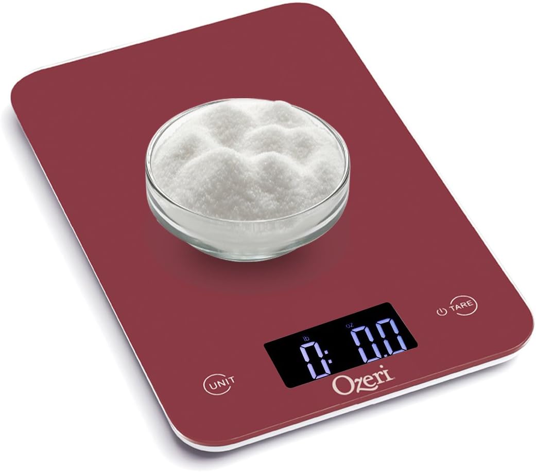 Ozeri Touch Professional Digital Kitchen Scale (12 lbs Edition), Tempered Glass in Elegant Black
