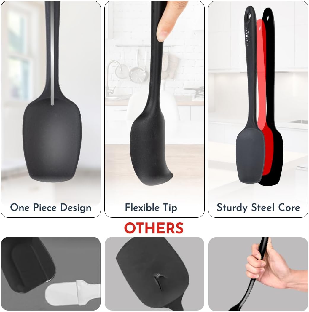 4-Piece Silicone Baking Spatula Set - Rubber Spatulas Silicone Heat Resistant, BPA-Free - Spatula Set for Nonstick Cookware - Baking Essentials