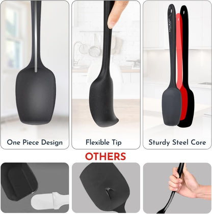 4-Piece Silicone Baking Spatula Set - Rubber Spatulas Silicone Heat Resistant, BPA-Free - Spatula Set for Nonstick Cookware - Baking Essentials