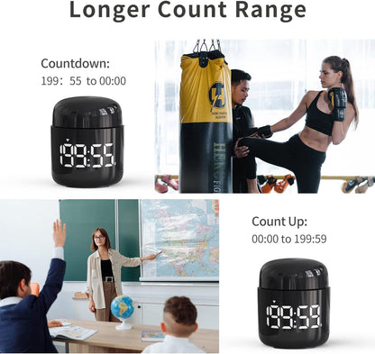 Digital Kitchen Timer,Countdown Countup Timer with Large LED Display Volume Adjustment,Timer for Cooking, Classroom Time for Kids and Teachers. (Silver)