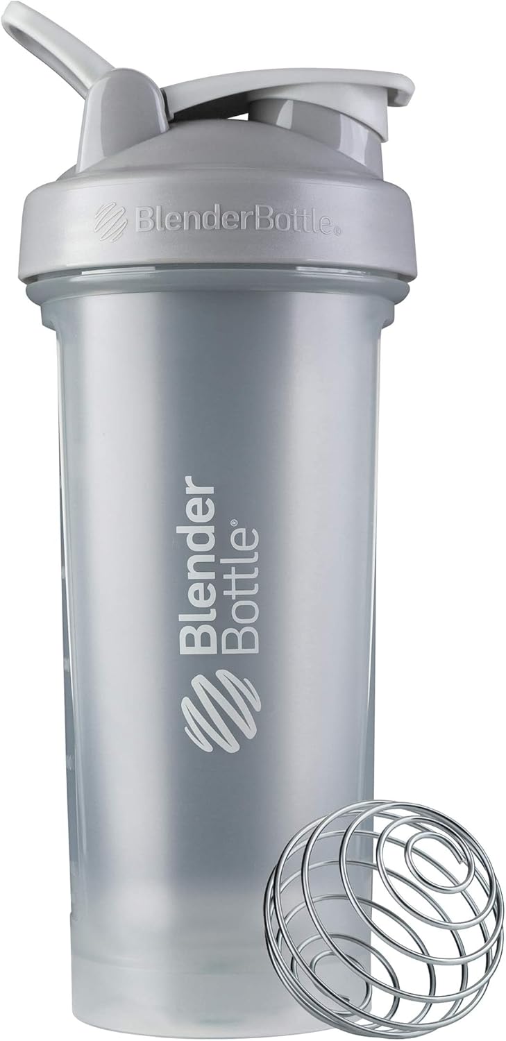 BlenderBottle Classic V2 Shaker Bottle Perfect for Protein Shakes and Pre Workout, 28-Ounce, Clear/Black