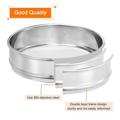 PATIKIL 10 Mesh Lab Sieve, 8" Diameter Test Sieve 304 Stainless Steel Wire Cloth (2mm) for Industrial Laboratory