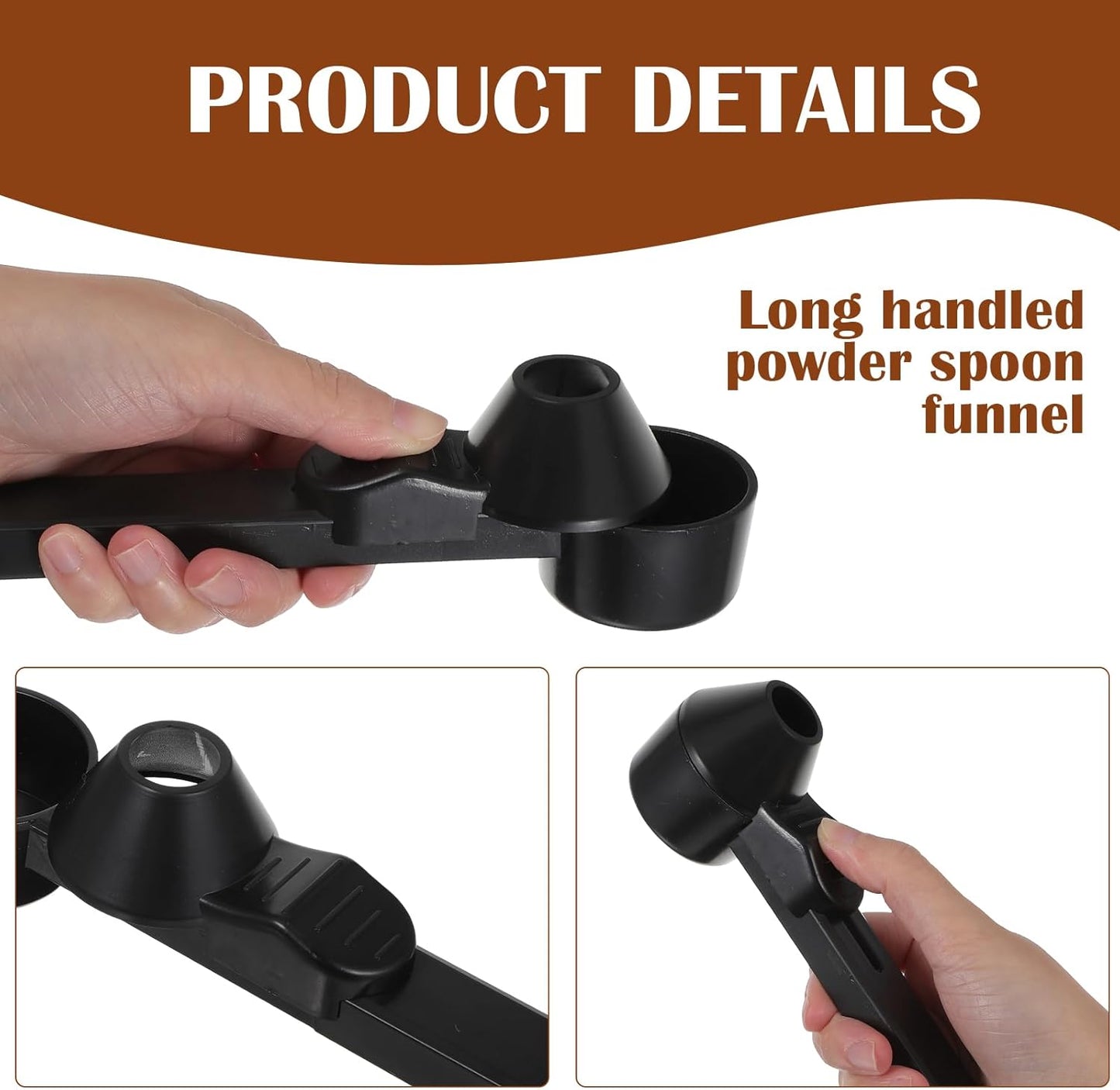 2pcs Coffee Scoop & Funnel For Reusable Cup Refillable Coffee Pods, 2tbsp Food-Grade Precise Measuring Protein Powder Scoop, Coffee Measuring Scoop for Coffee/Protein/Powder/Hot Cocoa