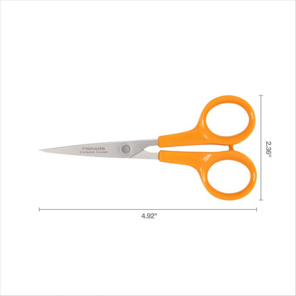 Fiskars Micro Trip Scissors, SoftGrip Precision Cutting Shears, Non-Stick Stainless Steel Blades, 5 inches