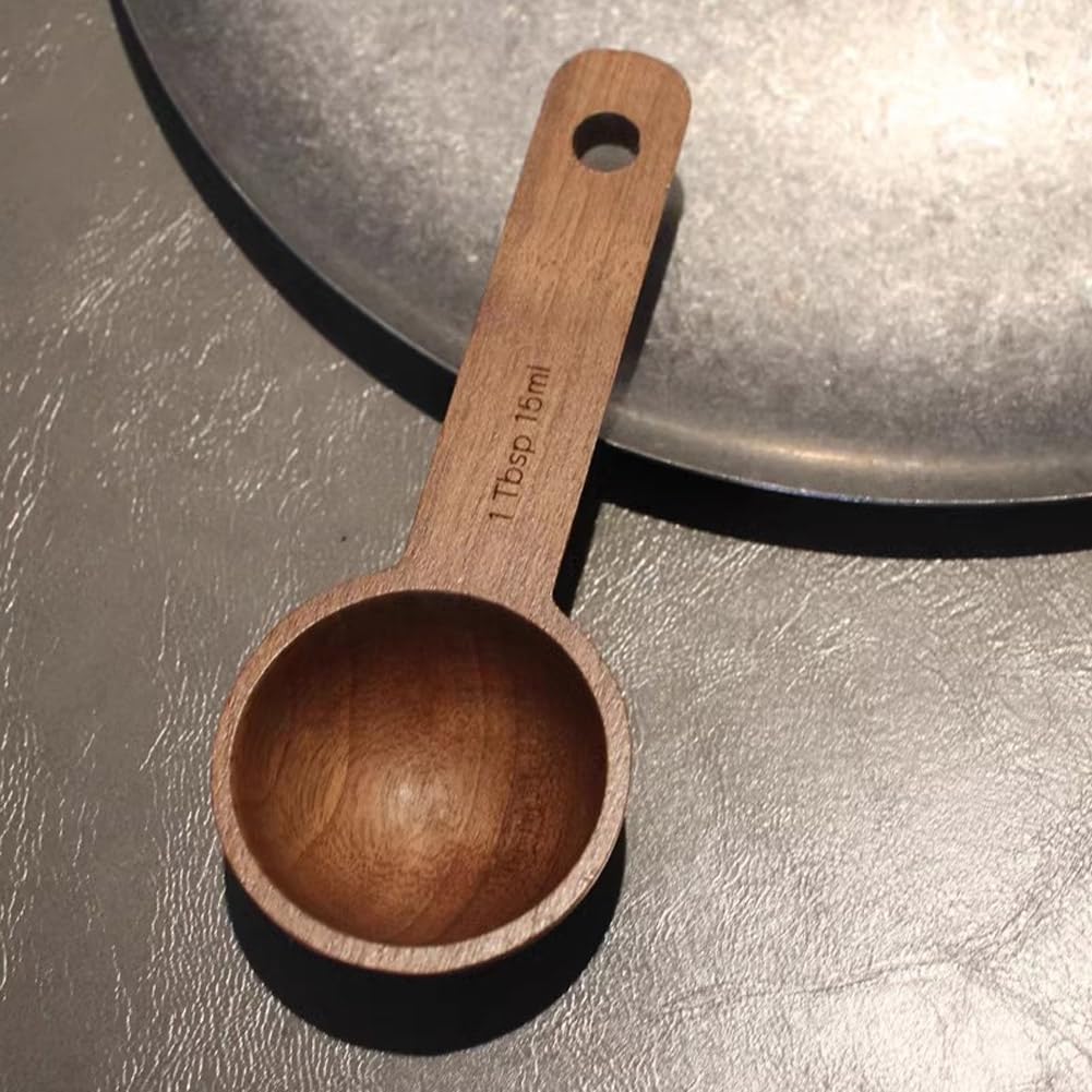 Beech Wooden Coffee Scoop - 15ml Tablespoon Measuring Spoon for Coffee Grounds, Whole Beans, or Tea - Home Kitchen Accessories (1 Pack)