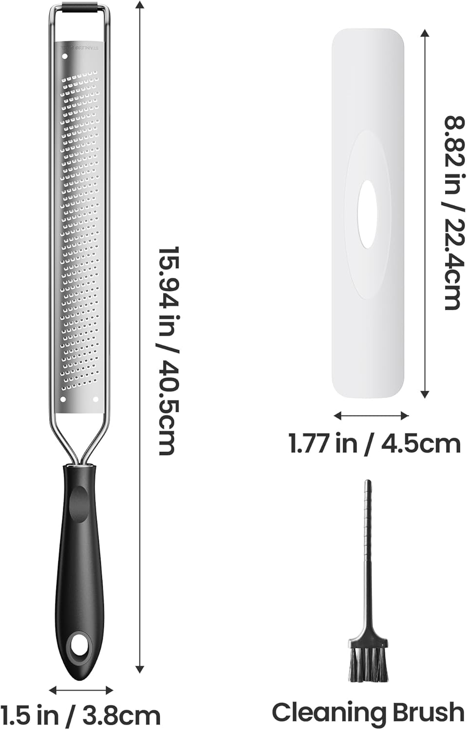 Zester Grater for Lemon Cheese with Handle,Black