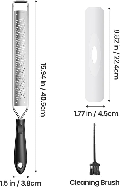 Zester Grater for Lemon Cheese with Handle,Black