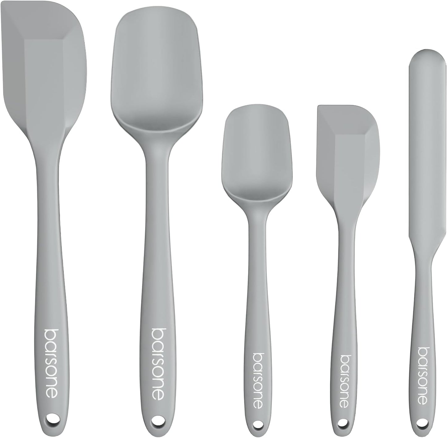 5-Piece Silicone Spatula Set - Heat Resistant 446°F Food Grade BPA Free, Nonstick Cookware Safe Dishwasher Safe Kitchen Tools for Baking, Cooking, Stirring, Multicolor.