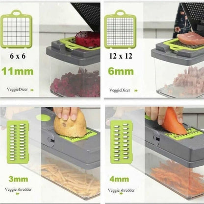 14 In 1 Fruit Vegetable Slicer Cutter Food Onion Veggie Dicer Chopper Kitchen