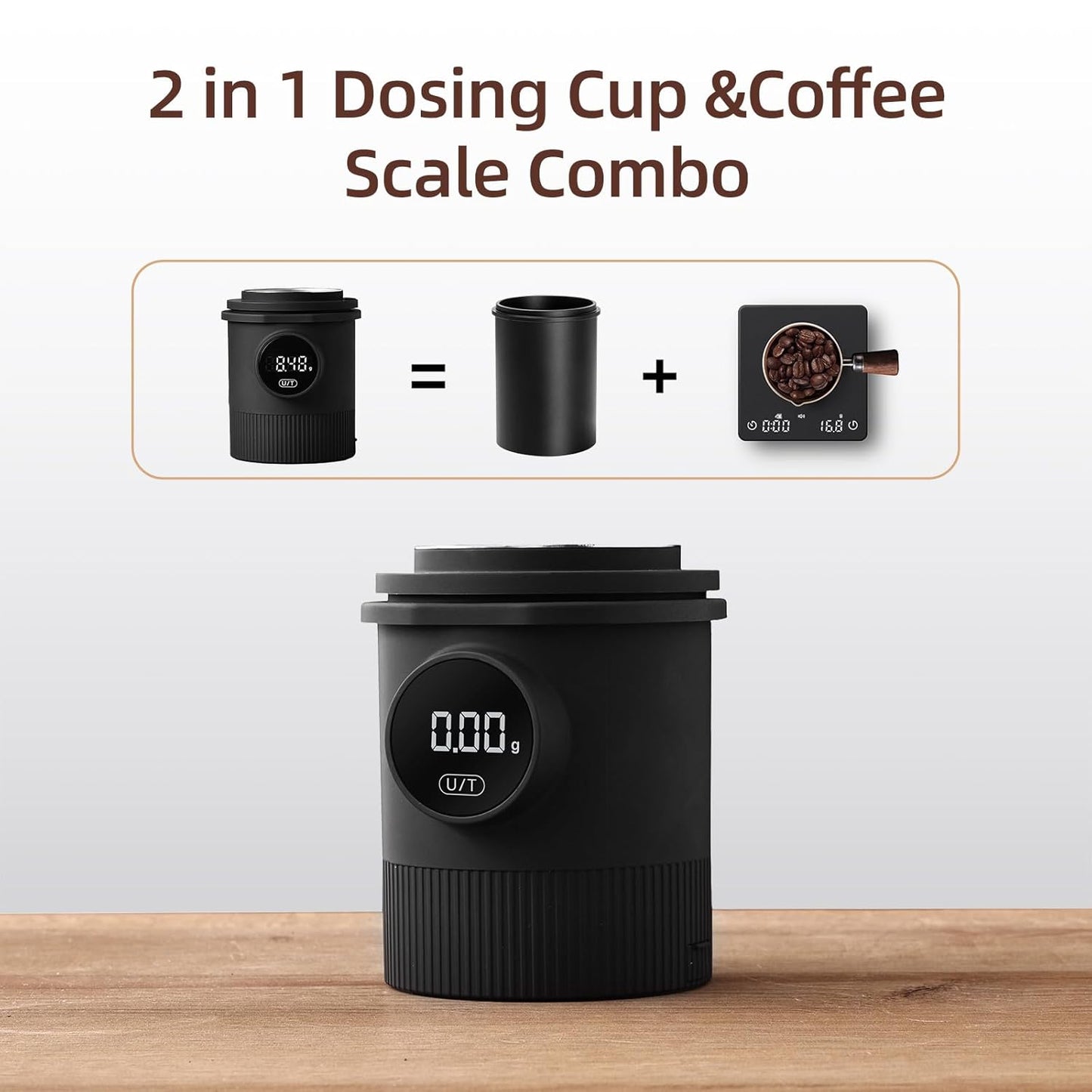 Coffee Scale, Espresso Scale, Weigh Digital Kitchen Scale with Timer, 2kg/0.1g Rechargeable Scale, Ratios & Flow Rate Display, Barista-Grade for Pour-Over, Espresso, French Press – Black