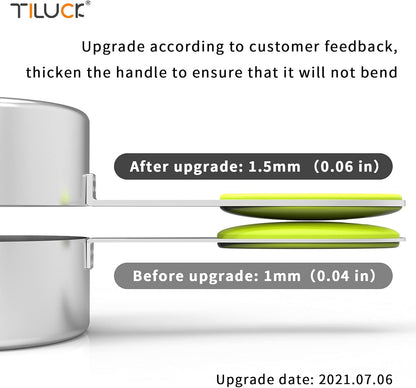 TILUCK Measuring Cups and Spoons Set, Stainless Steel, Kitchen Utensils for Cooking and Baking (10)