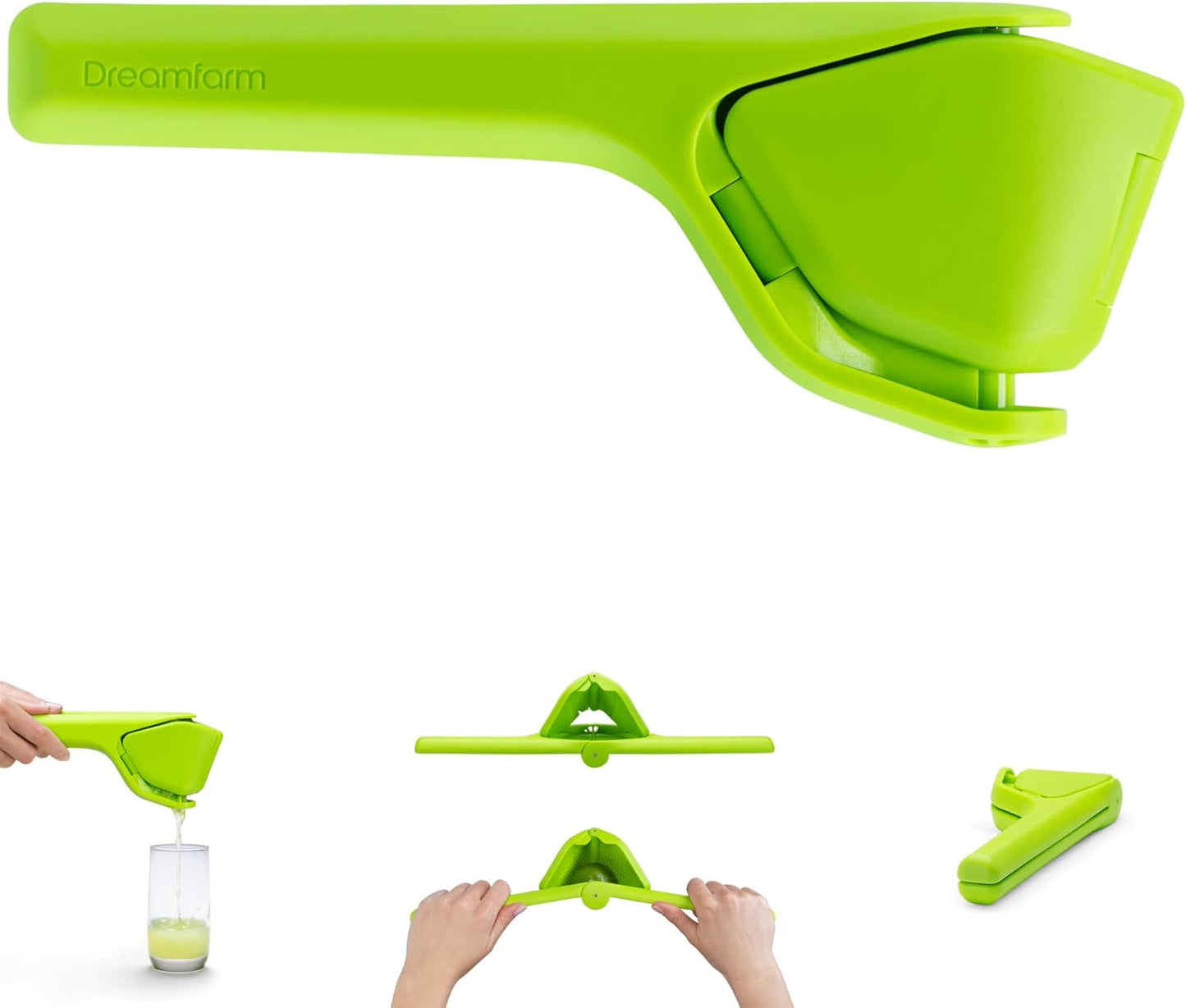 Dreamfarm Original Lemon Fluicer Easy-Squeeze Fold-Flat Citrus Juicer - 10 Inch, Suits Lime & Lemon