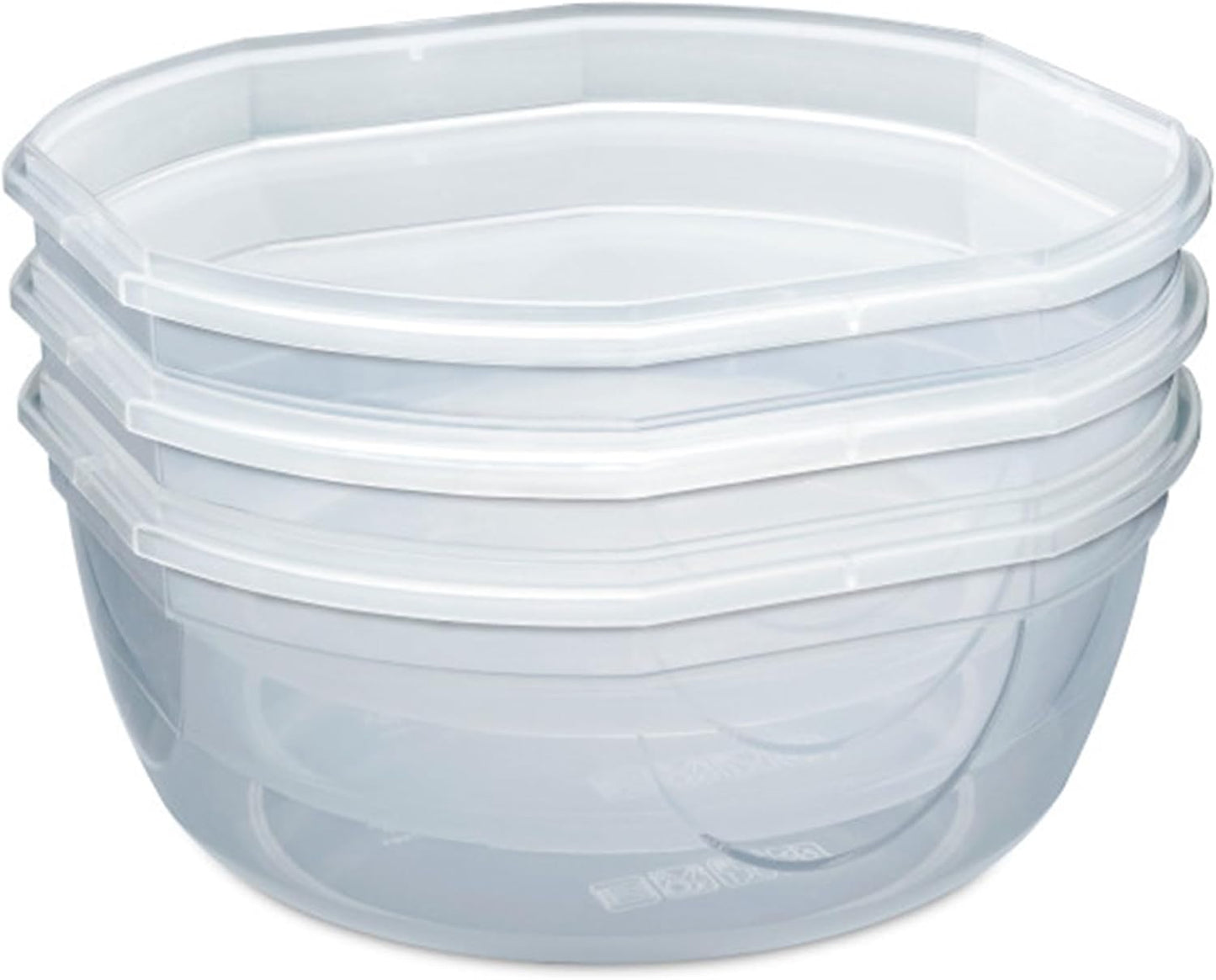 Sterilite Ultra-Seal 8.1 Qt Bowl, Large Airtight Food Storage Container, Latching Lid, Microwave and Dishwasher Safe, Clear With Red Gasket, 2-Pack